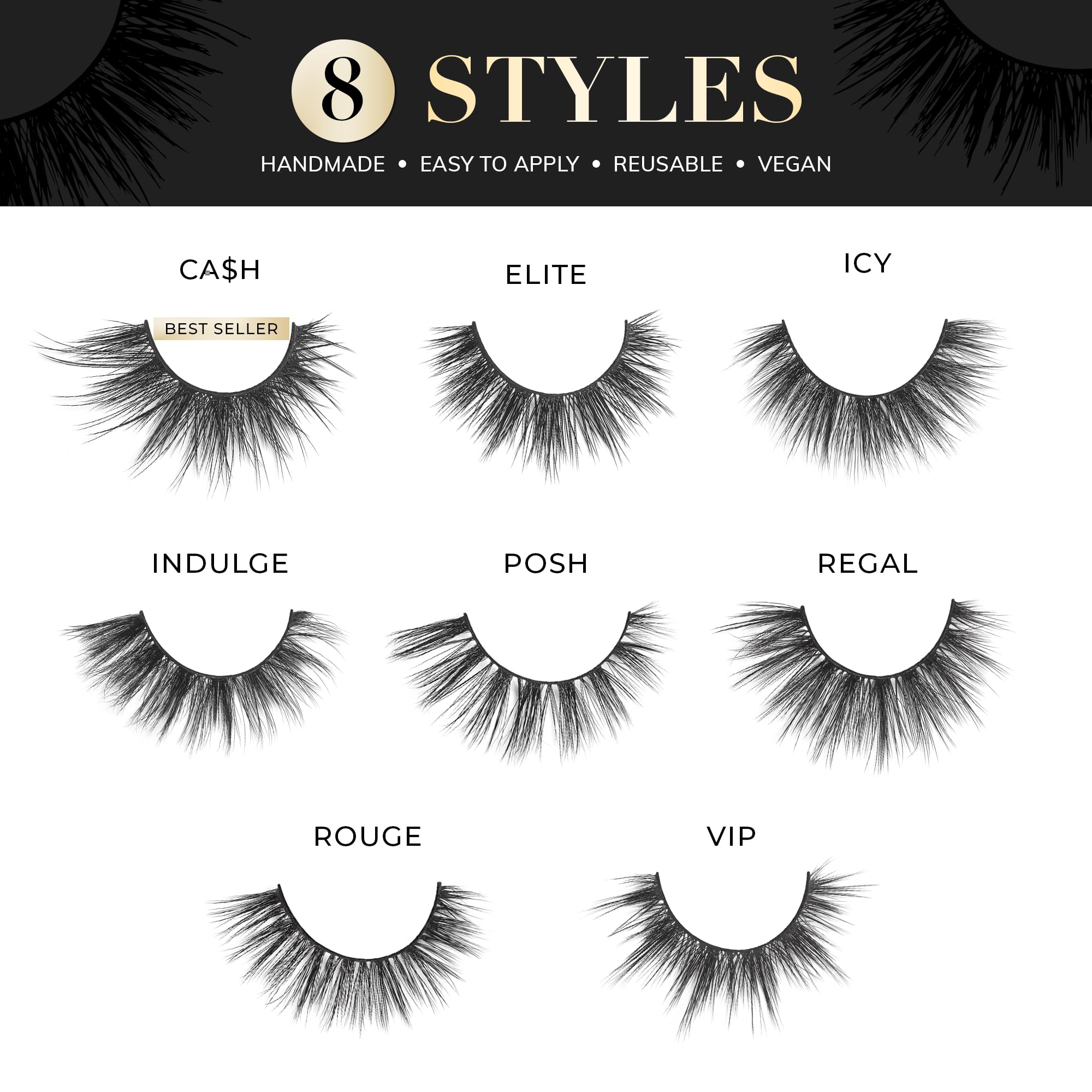 Lilly Lashes vegan handmade false eyelashes for elegant, cruelty-free beauty.