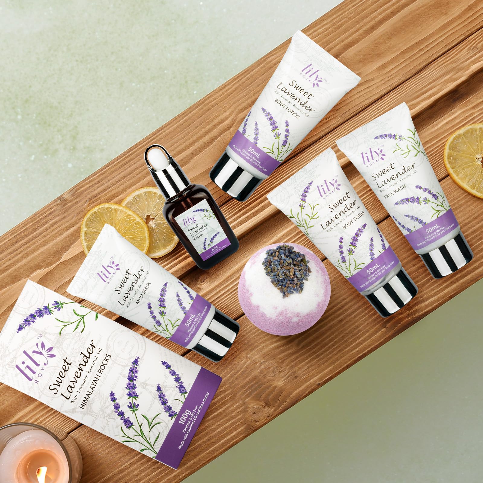 LILY ROY himalayan-rocks and jojoba-oil image showing exfoliation and moisture