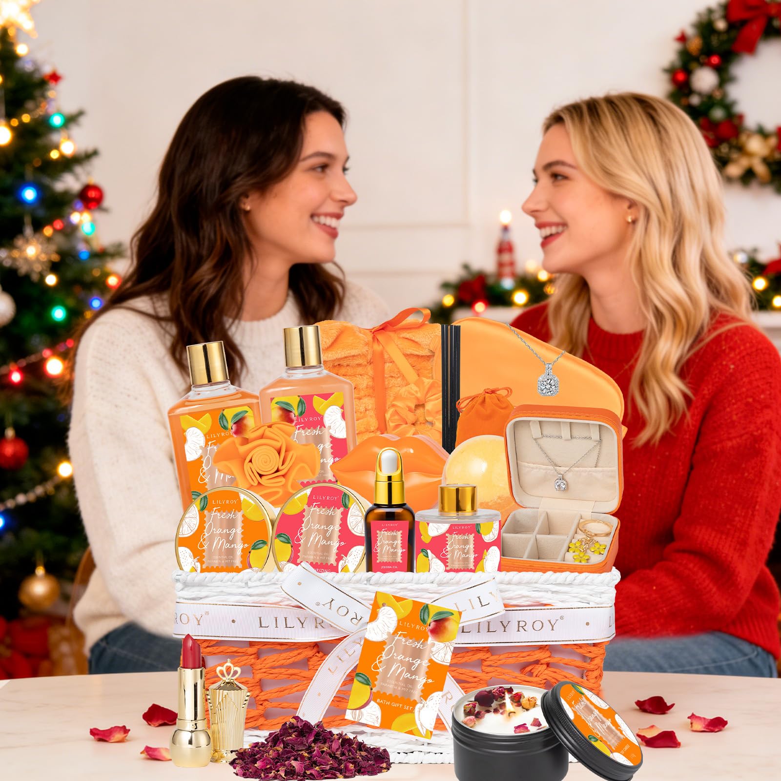 LILY ROY orange mango soy candle creates a warm tropical ambiance