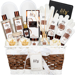 LILY ROY valentines bath gift basket 18pc ready for pampering moments
