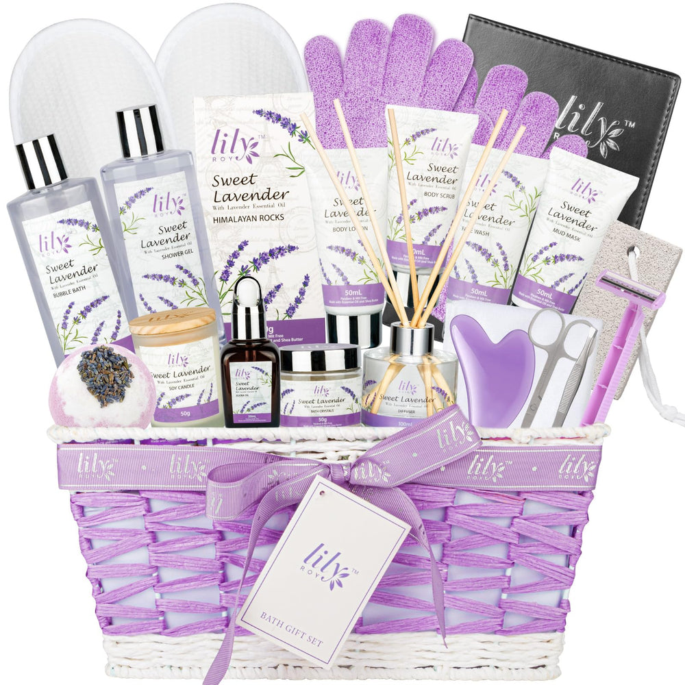 LILY ROY valentines spa set 22-piece basket ideal for self-care gifting