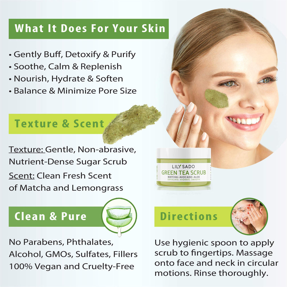 LILY SADO Matcha Made in Heaven packaging close-up notes paraben-free and phthalate-free safeguards.
