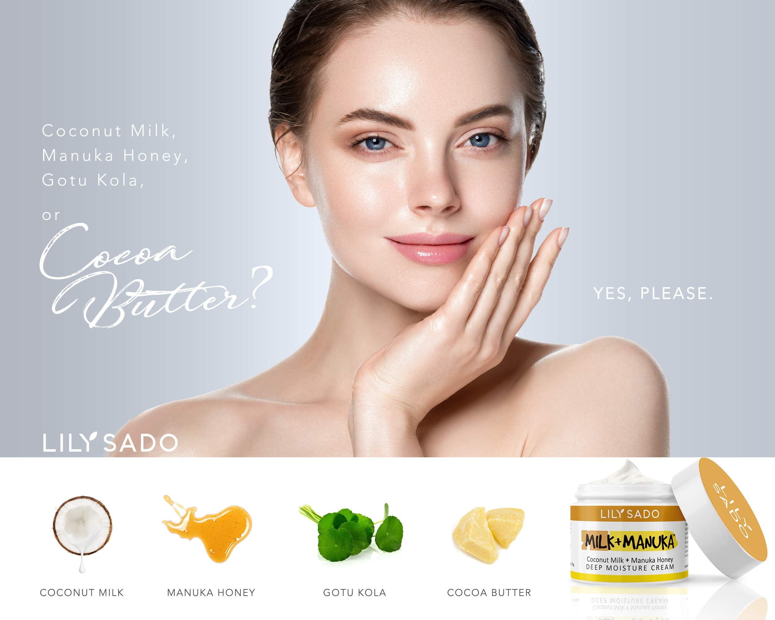 LILY SADO non-greasy finish on skin after application.