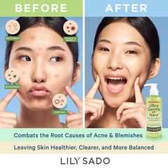 LILY SADO Tea+C cleanser vitamin C crystals suggest brightening potential