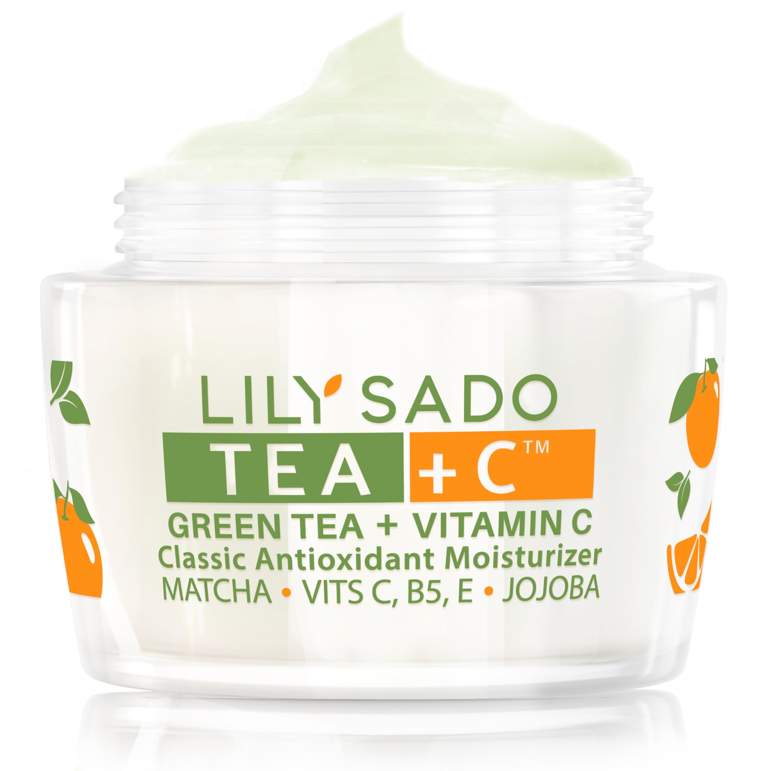 LILY SADO TEA+C moisturizer bottle shown for daily hydration and glow