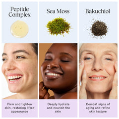 LilyAna Naturals Bakuchiol Face Lift Cream peptide complex close-up highlights firming support