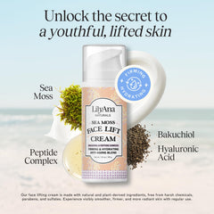 LilyAna Naturals Bakuchiol Face Lift Cream sea moss shows hydrating ingredients in action
