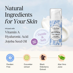 LilyAna Naturals Eye Cream packaging front displays clean vegan formula.