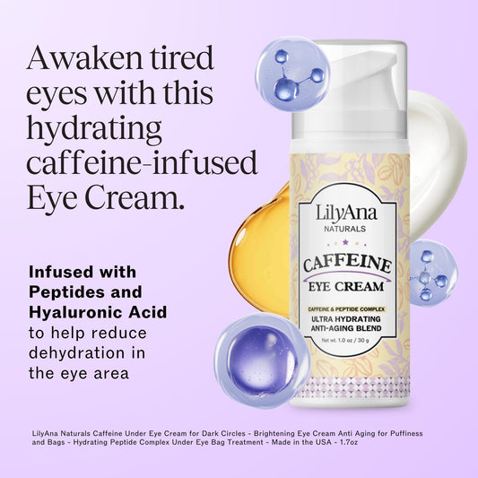 Caffeine eye cream reduces puffiness for a refreshed look