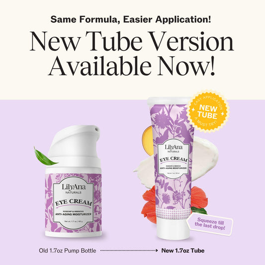 LilyAna Naturals eye cream under-eye application promotes gentle hydration and smooth skin.