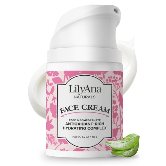 LilyAna Naturals face-neck moisturizer with rose distillate for hydrated, radiant skin