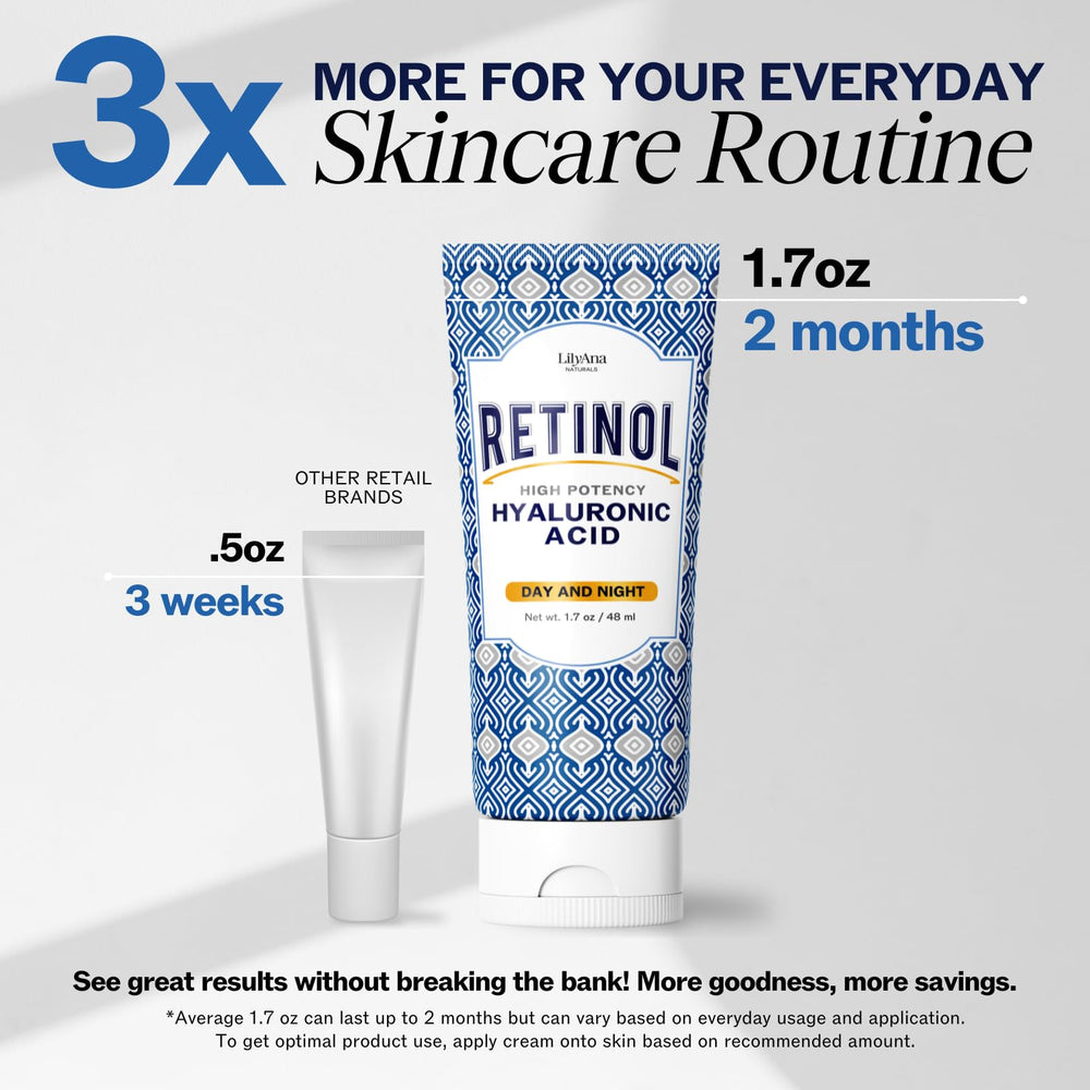 LilyAna Naturals Retinol Cream face application for neck and face care.