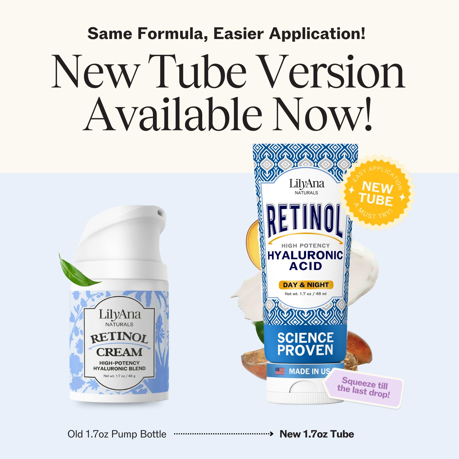 LilyAna Naturals Retinol Cream two-pack box shows value and convenience.