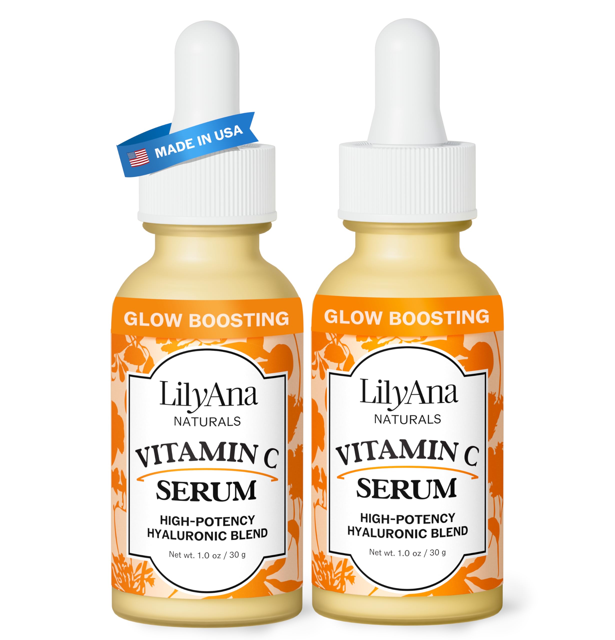 LilyAna Naturals Vitamin C Serum bottle pour for radiant skin