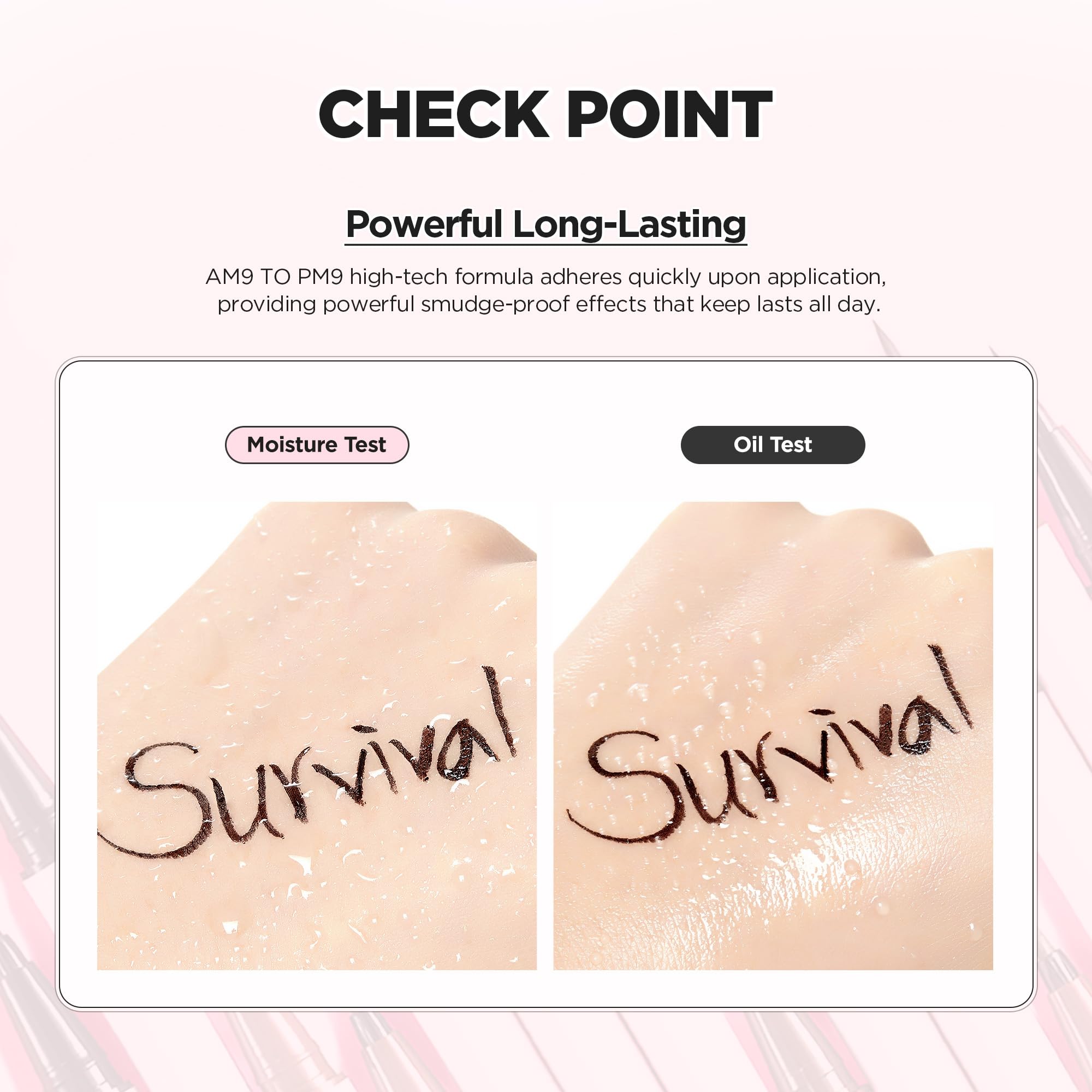 lilybyred AM9 to PM9 Survival Penliner application stroke with bold, controlled lines