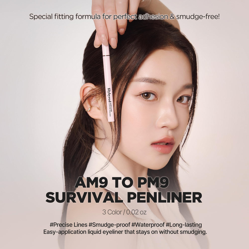 lilybyred AM9 to PM9 Survival Penliner cap and bottle, sleek waterproof formula