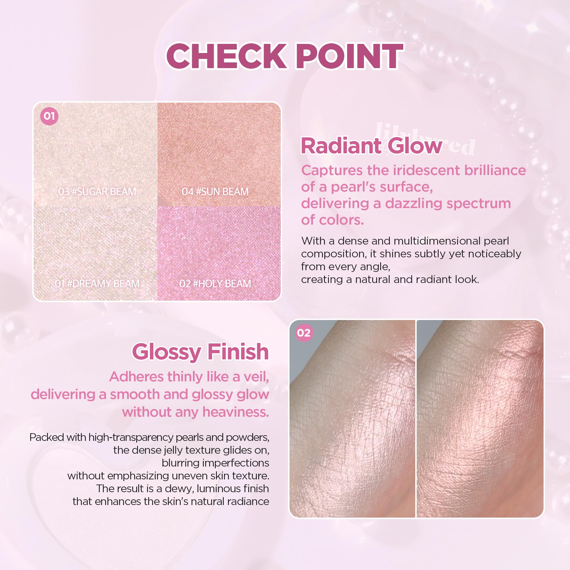 lilybyred Luv Beam Glow Veil jelly texture blur smooths pores for refined finish.