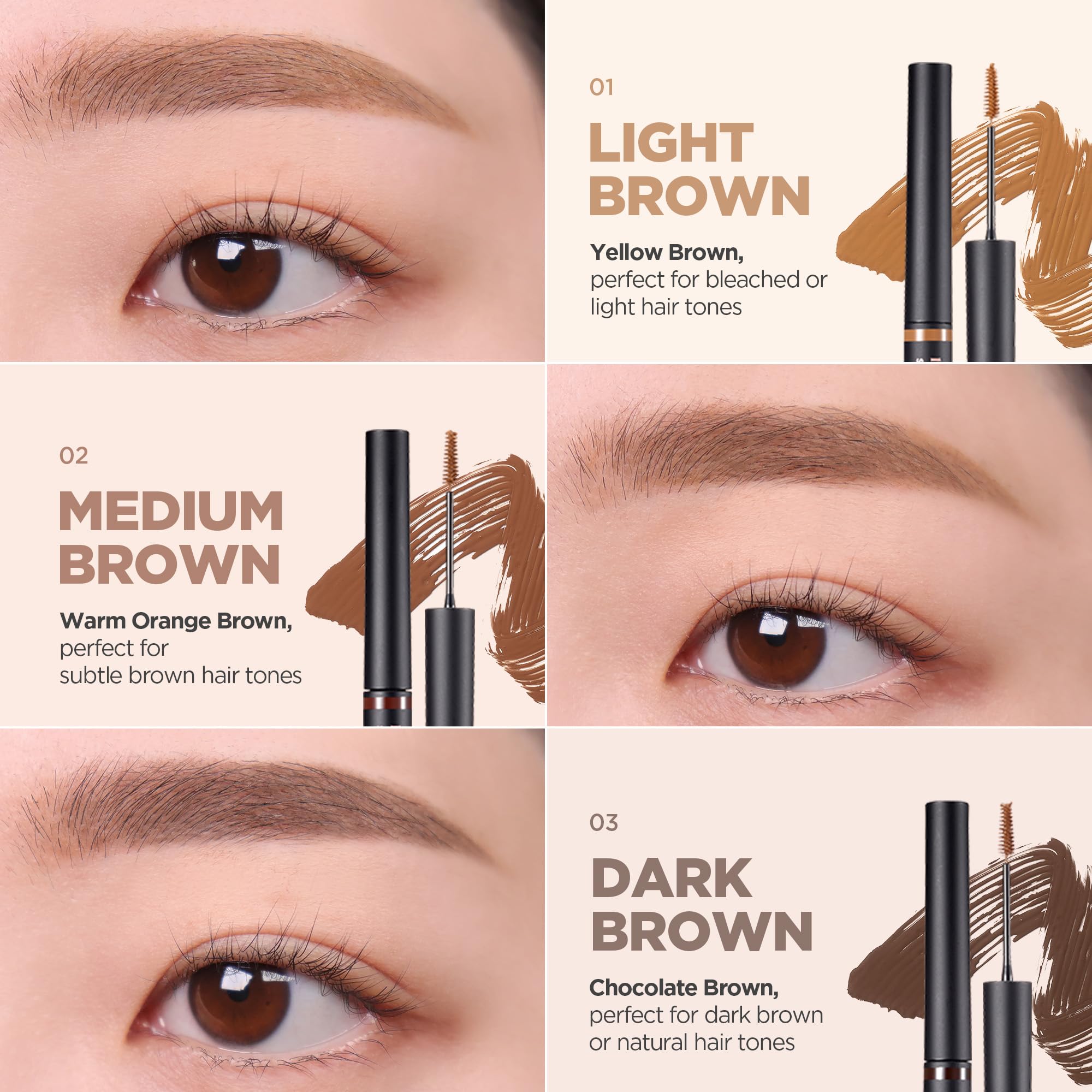 Lilybyred Skinny Mes Brow Mascara smudge-proof formula resists transfer in humidity.