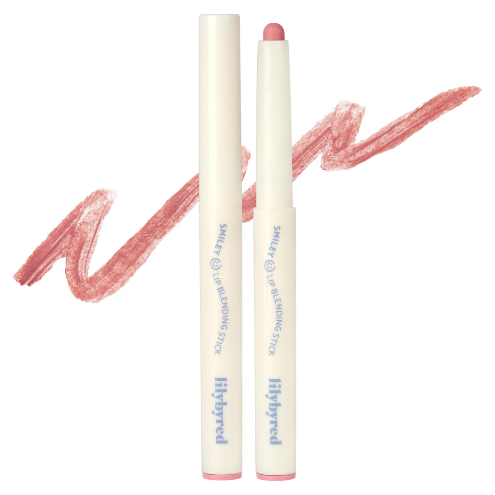 Lilybyred Smiley Lip Blending Stick closeup showing precise contour for sharp definition.