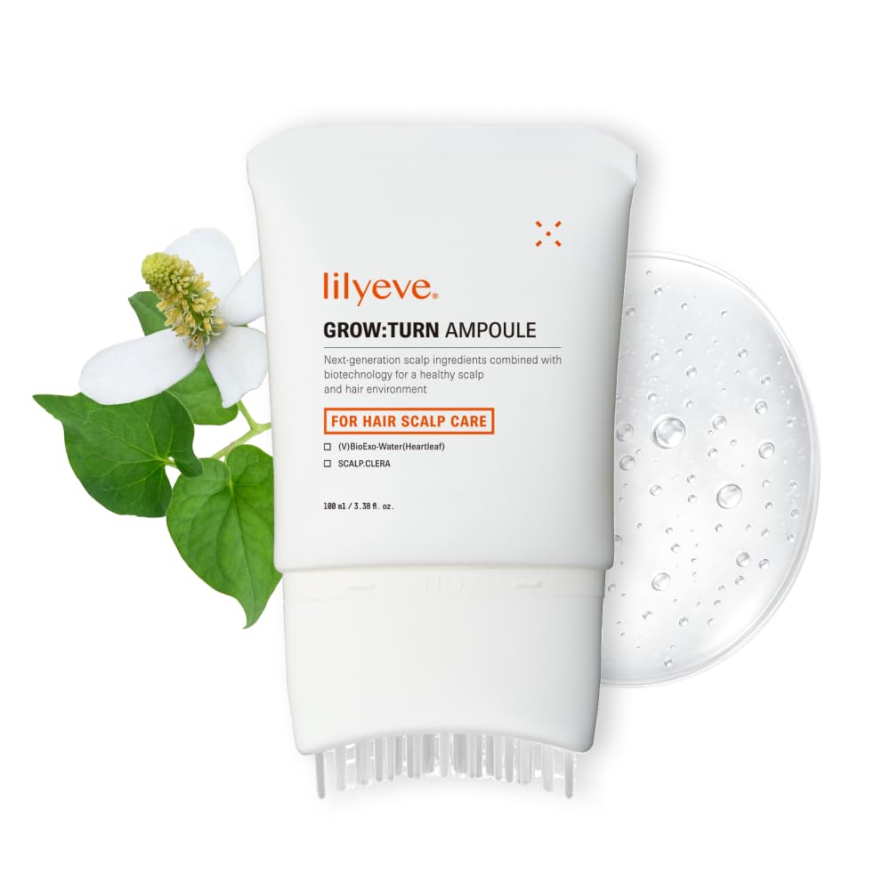 lilyeve GROWTURN serum bottle shown for daily scalp care and nourishment