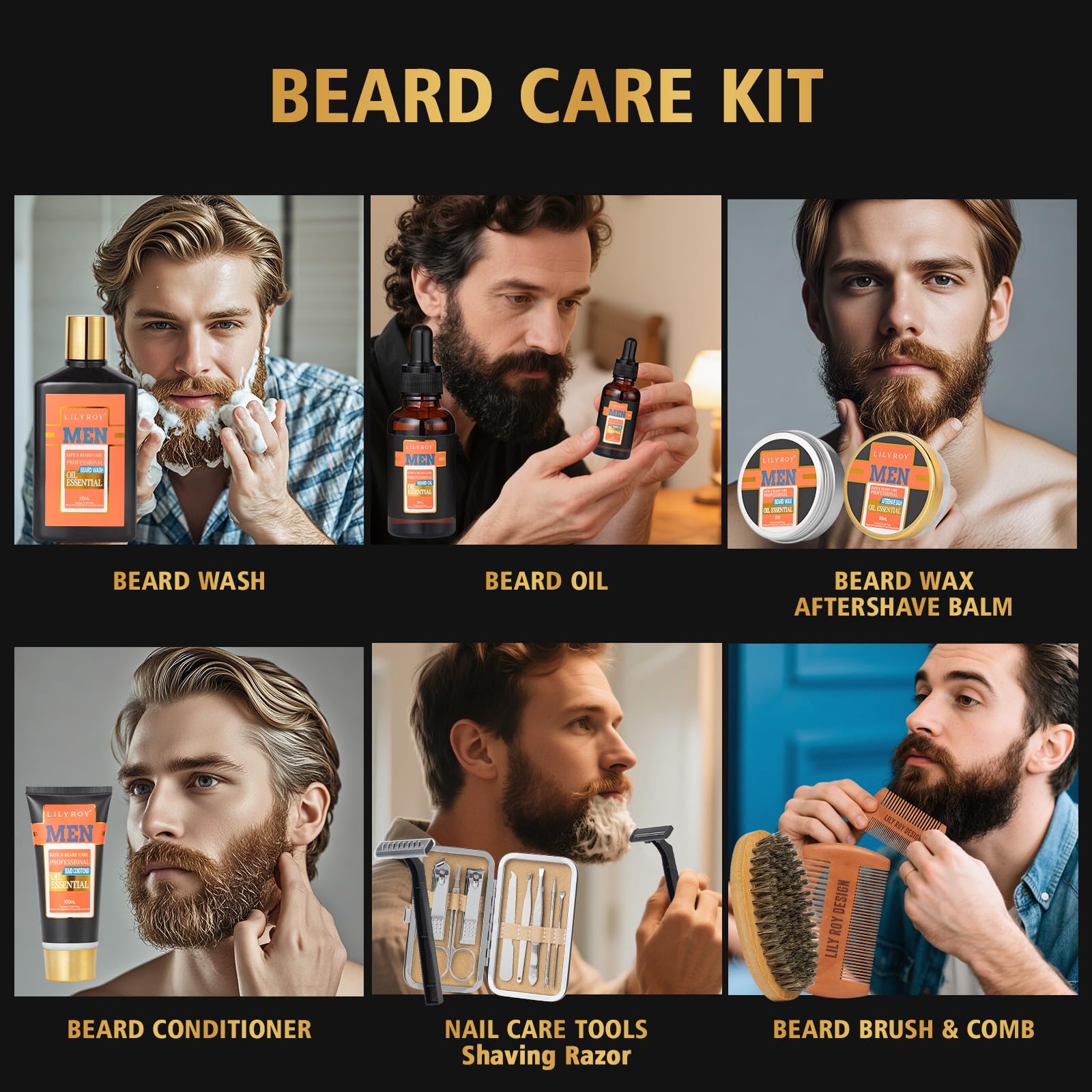 LILY ROY beard conditioner softens facial hair