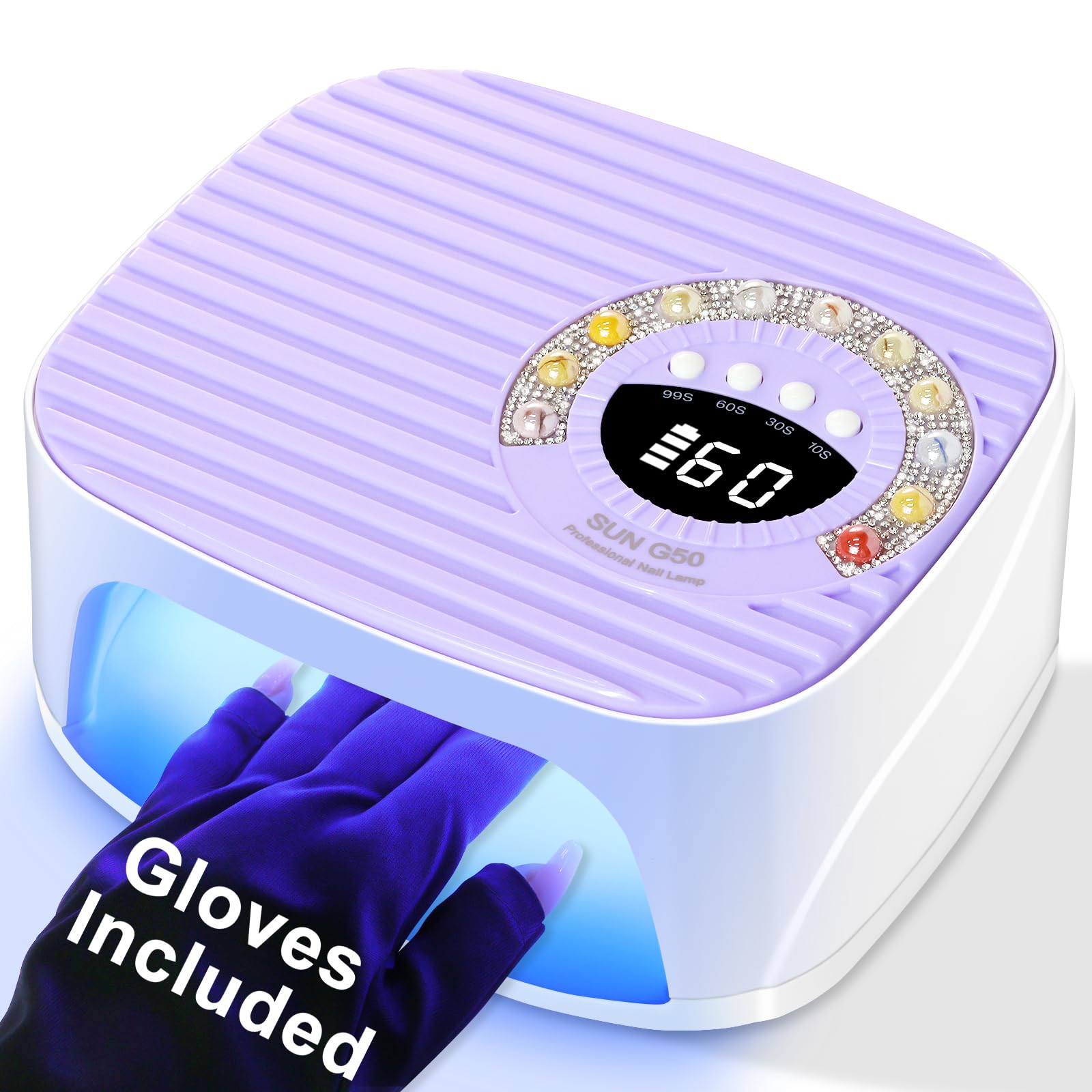 LimeGirl UV LED Nail Lamp front view showing compact design for home use.