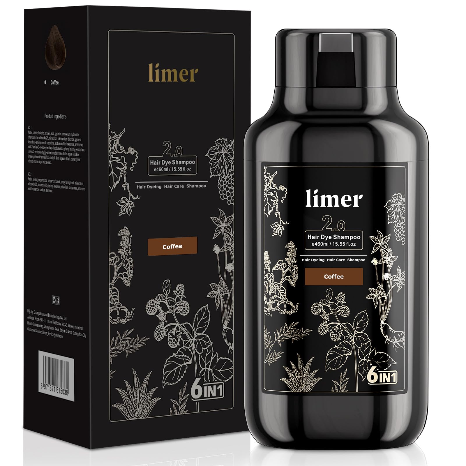 Limer Coffee Color Shampoo pump for quick at-home color application
