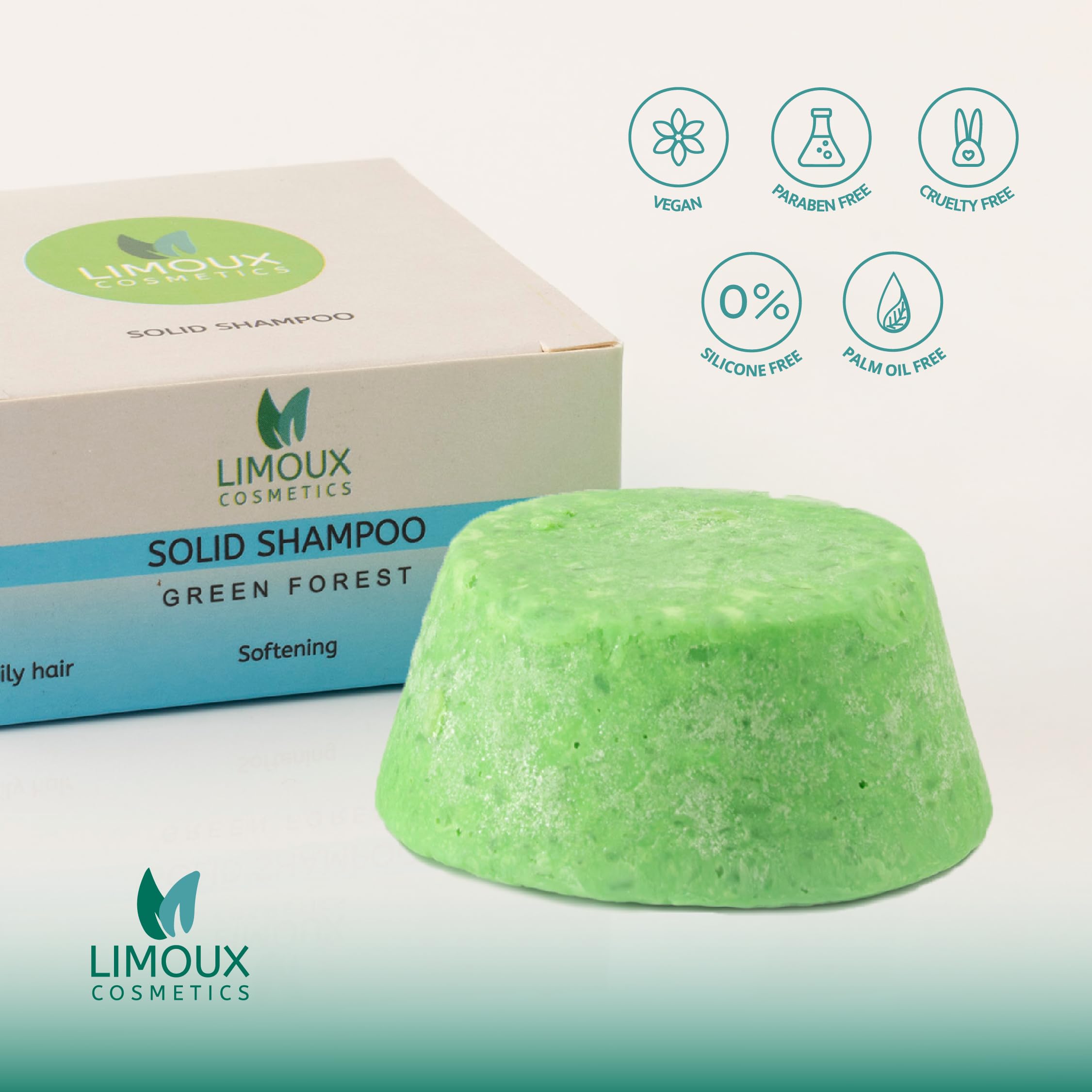 Limoux Solid Shampoo long-lasting use up to 60 uses