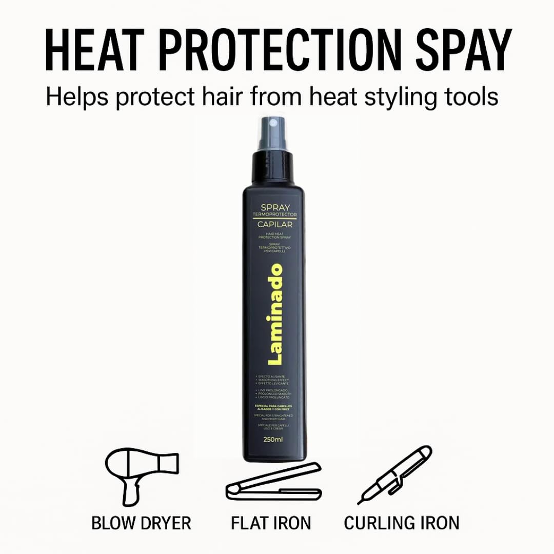 Lina Zapata heat protectant spray frizz-control finish for smoother strands