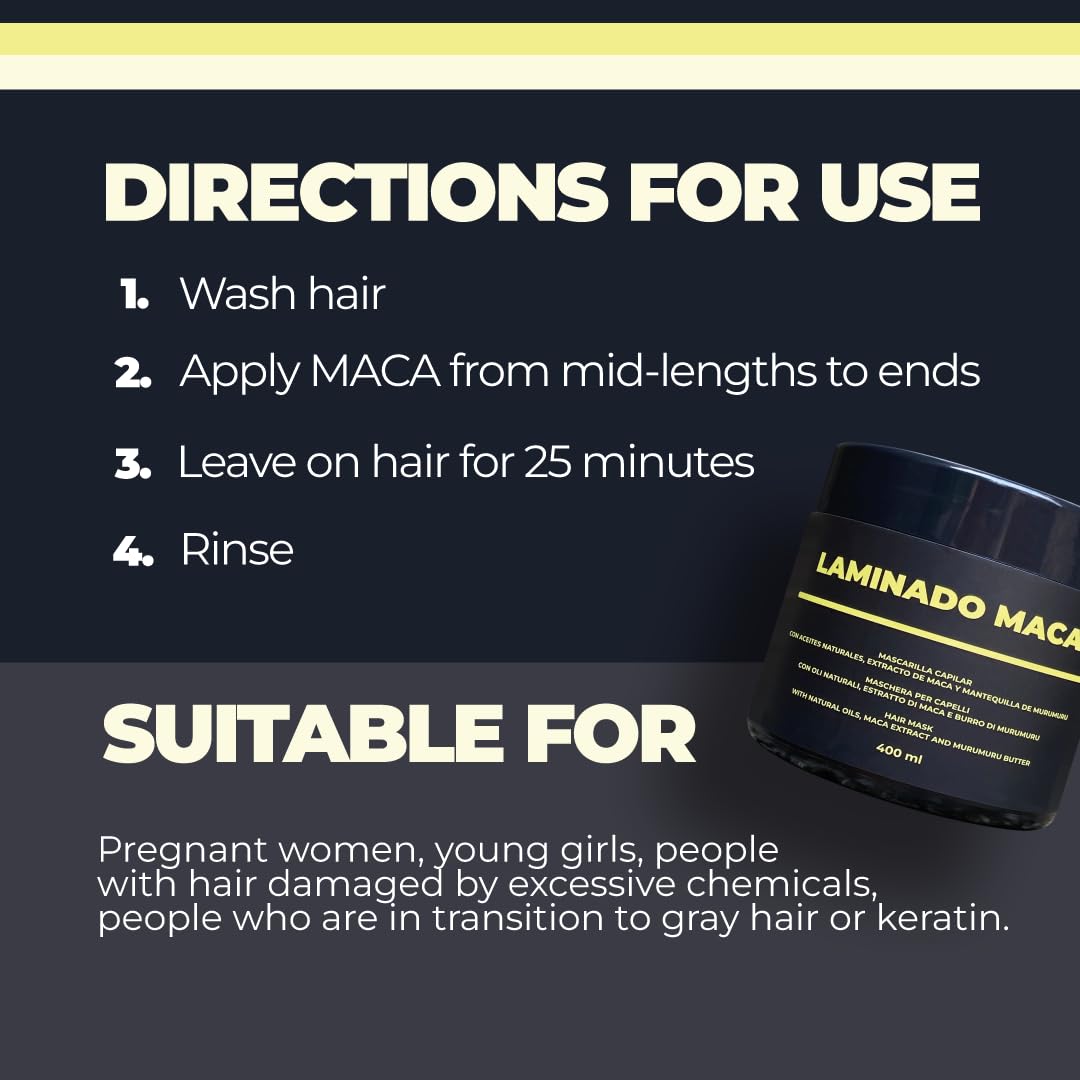 Lina Zapata LZ Maca Hair Treatment texture closeup highlights formula.
