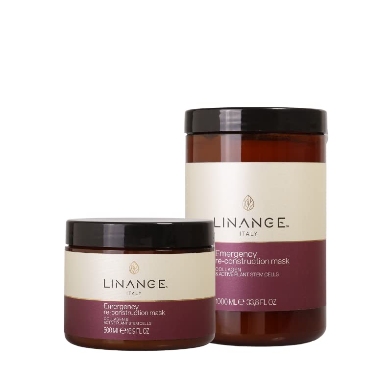 LINANGE Emergency Reconstruction Mask creamy texture close-up shows keratin and shea butter
