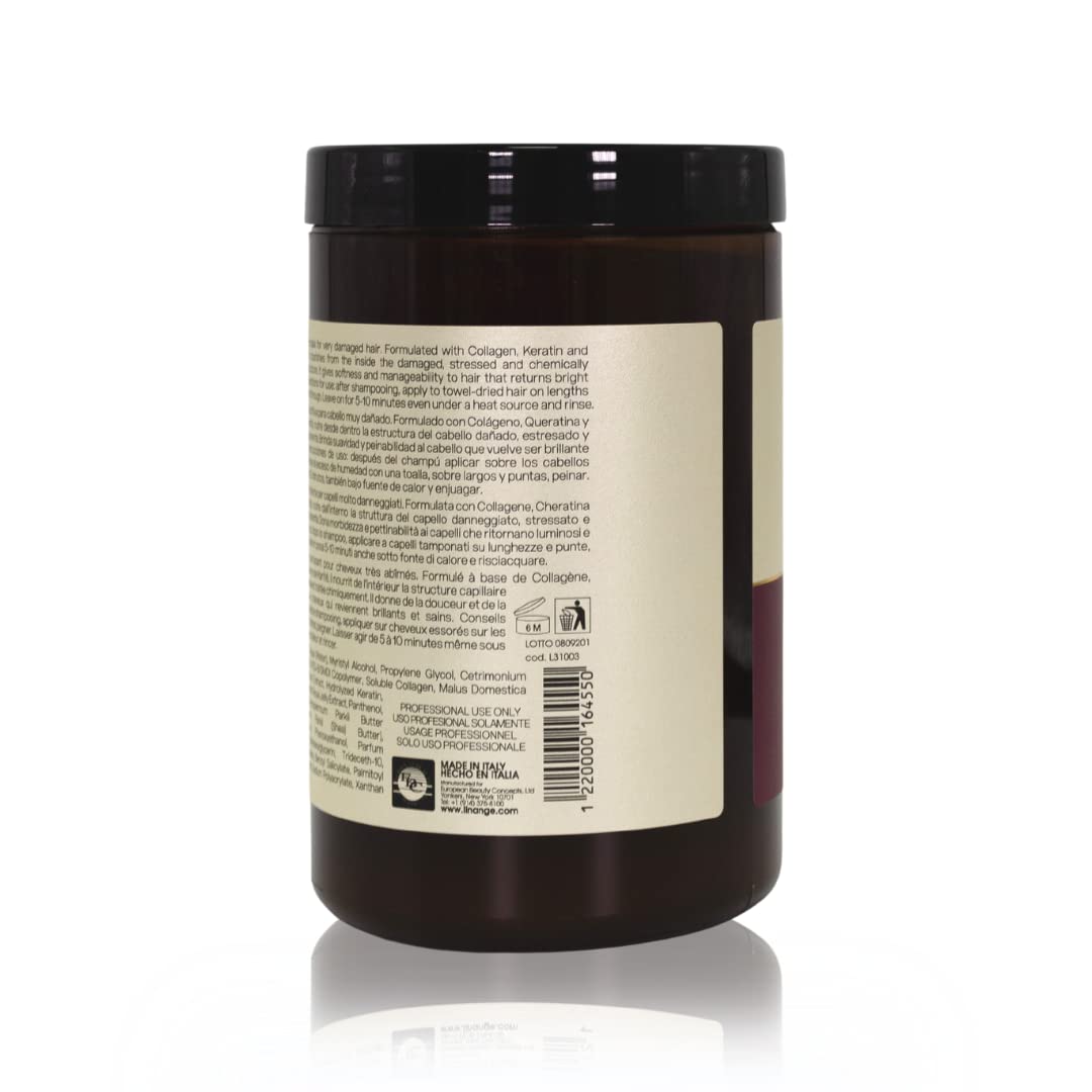 LINANGE Emergency Reconstruction Mask dispensing action with large 1000ml bottle
