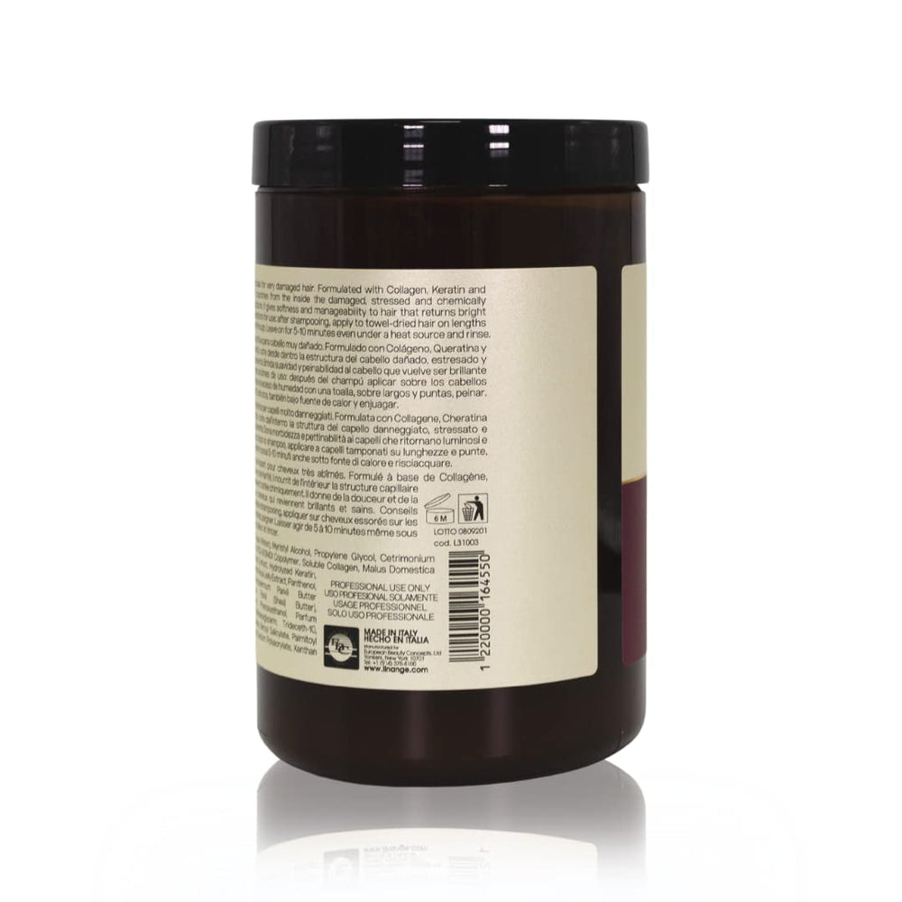 LINANGE Emergency Reconstruction Mask dispensing action with large 1000ml bottle