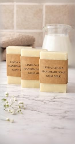 LINDA NATURA Goat Milk Soap Set cold-process texture appears creamy and gentle.