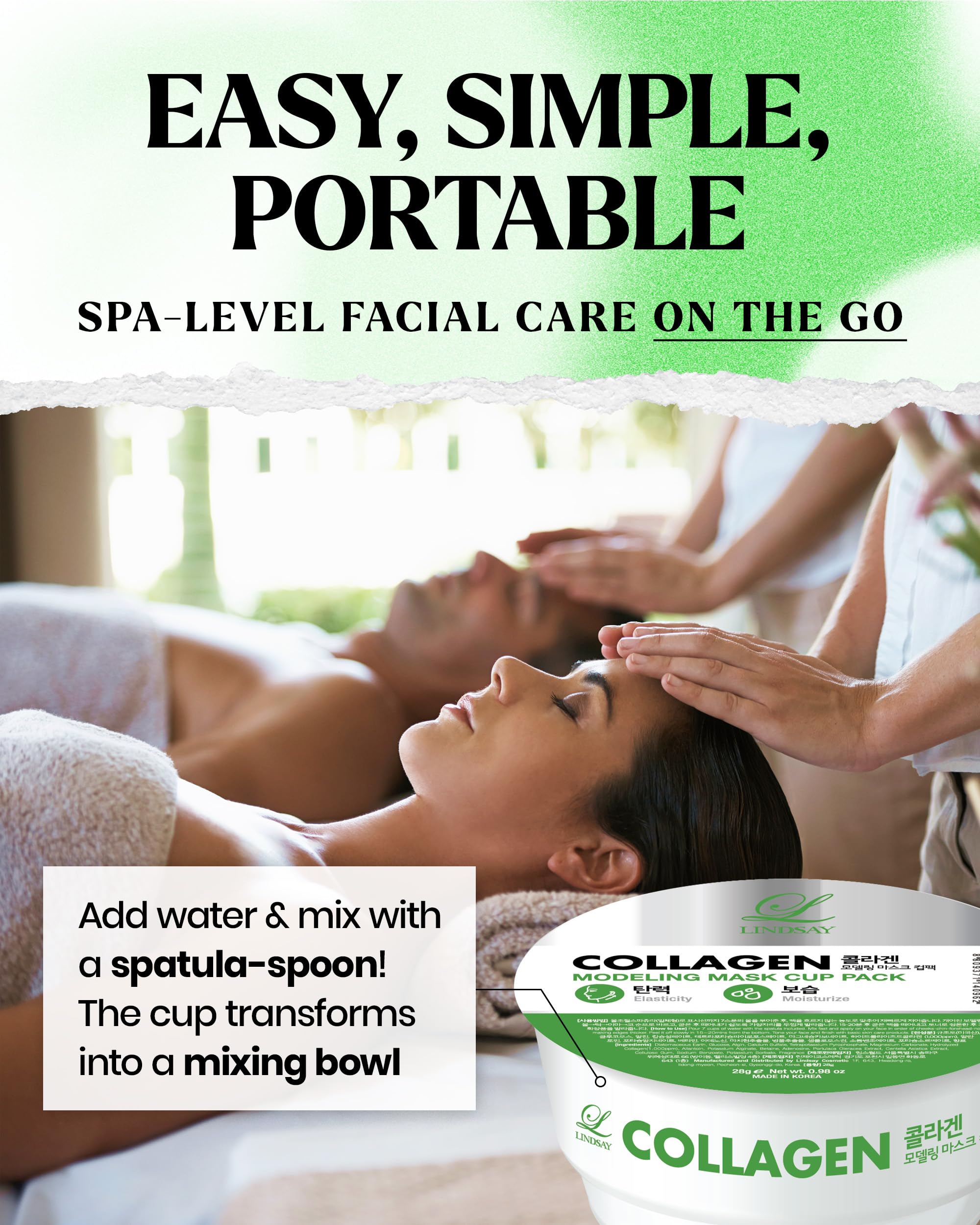 LINDSAY Collagen Modeling Mask aftercare moisturization completes the spa like routine