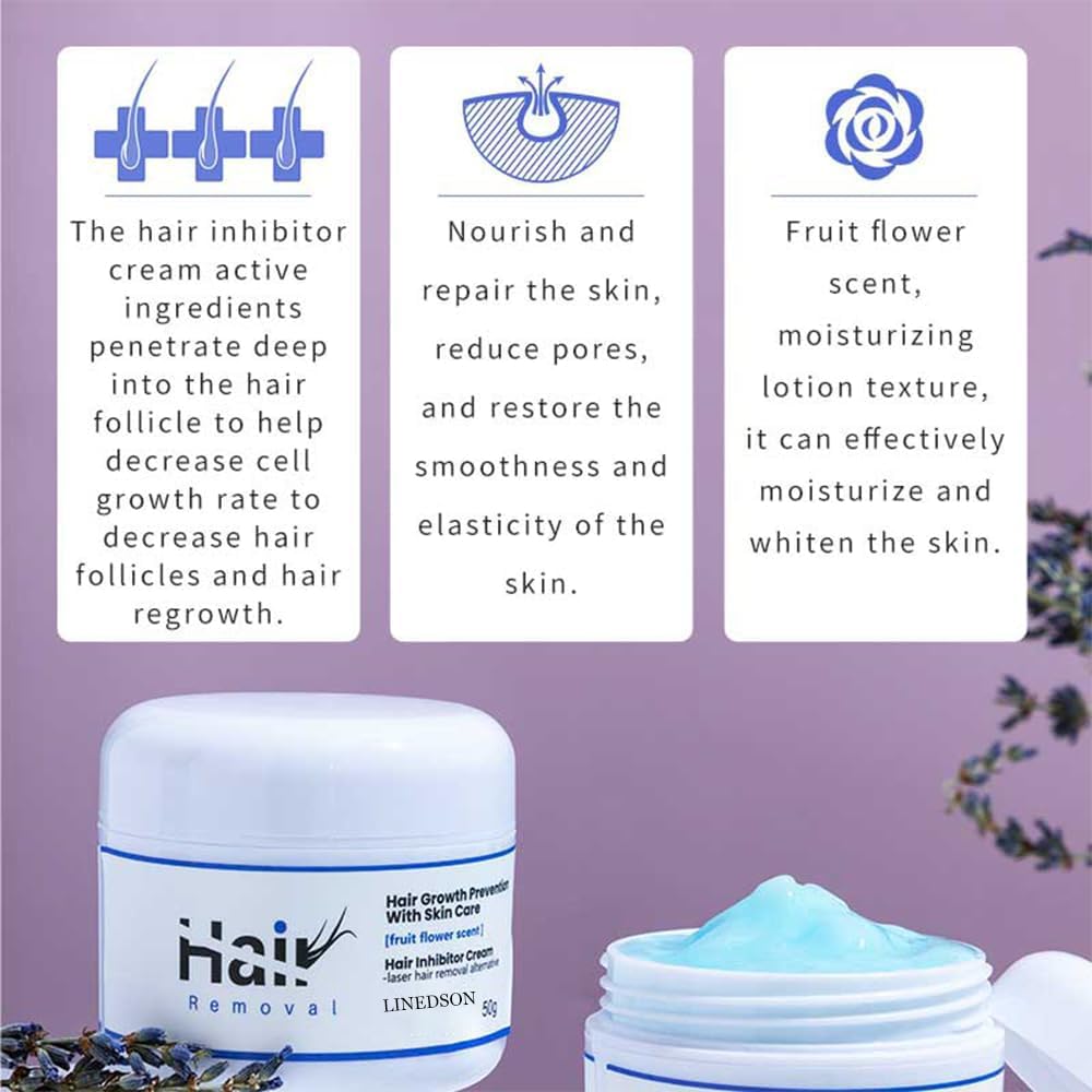 LINEDSON bikini area hair inhibitor cream applied after waxing for gentle maintenance