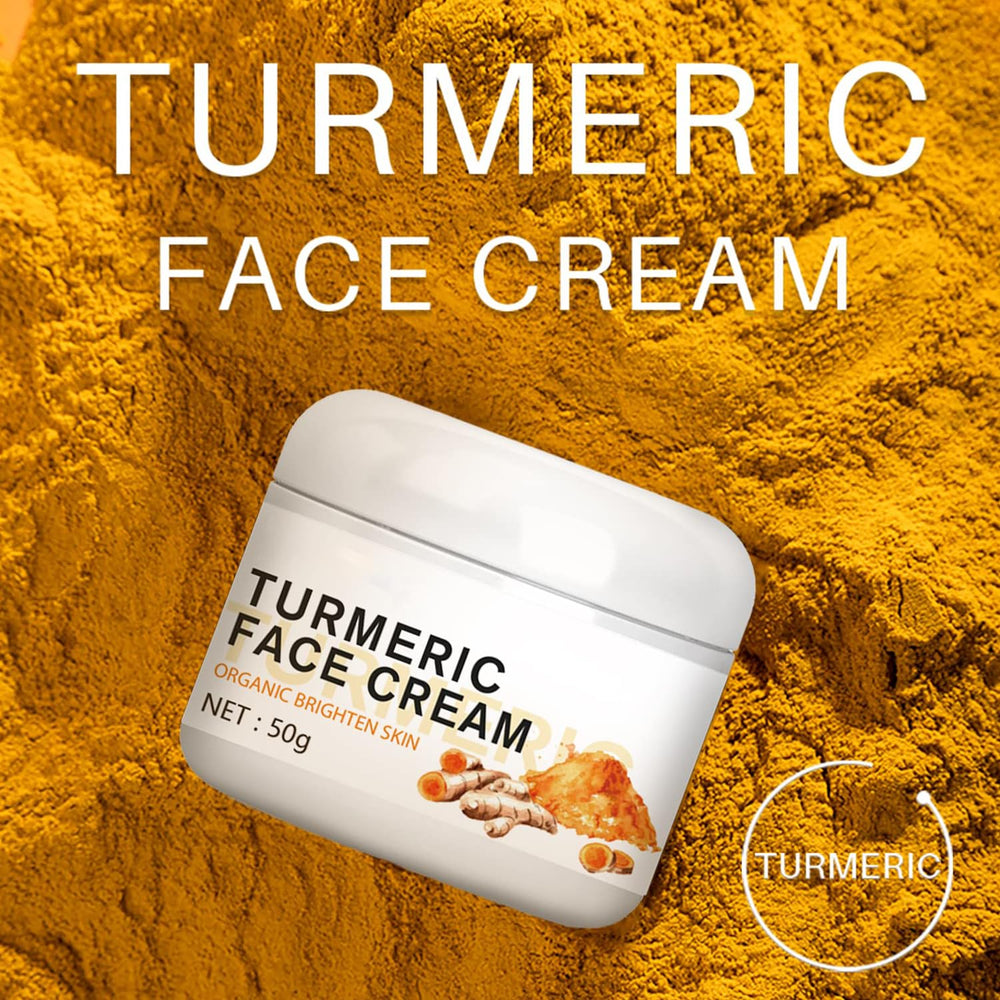 LINEDSON turmeric cream jar spread shows rich texture for moisturization