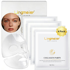 Lingmeier Hydrating Overnight Collagen Mask glossy sheet delivers overnight hydration
