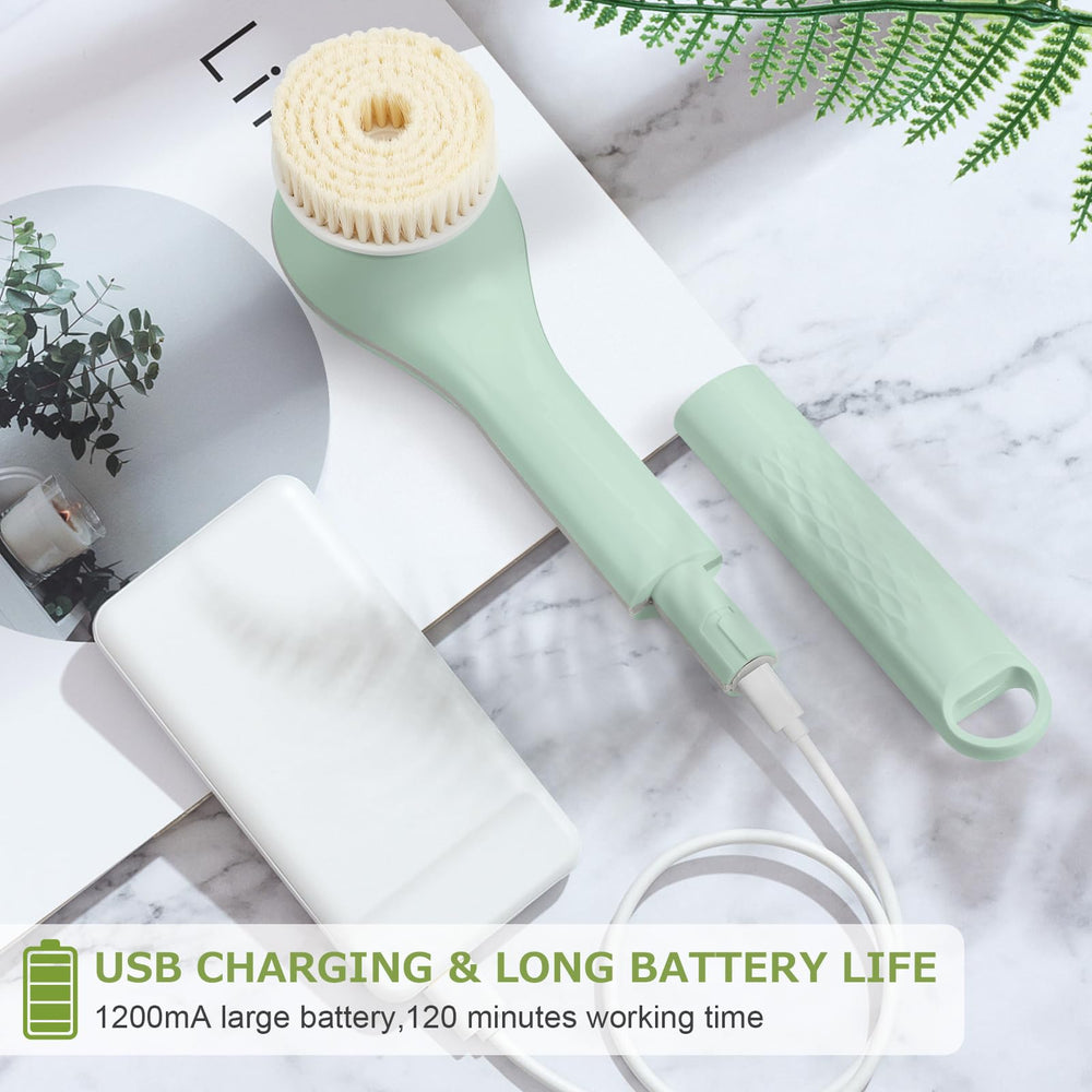 LINGSFIRE IPX7 waterproof body scrubber for safe use in shower or tub.