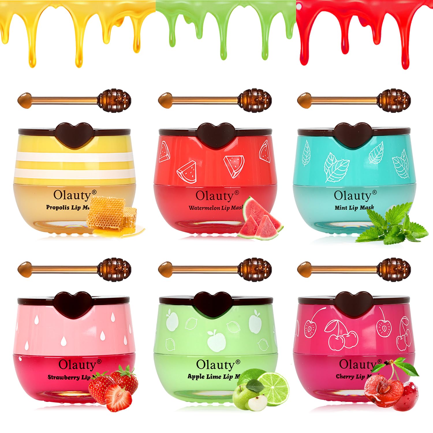 Lingyun Bee Lip Balm Honey Pot jar close-up showing natural honey and fruit extracts