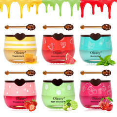 Lingyun Bee Lip Balm Honey Pot jar close-up showing natural honey and fruit extracts