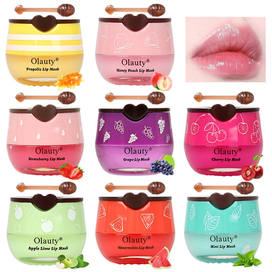 Lingyun Bee Lip Balm Honey Pot strawberry flavor for daily moisture and soft lips.