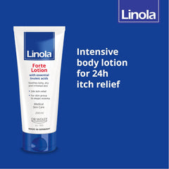 Linola Forte Lotion on eczema-prone skin with soothing feel.