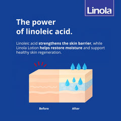 German-made Linola Forte Lotion packaging and labeling.