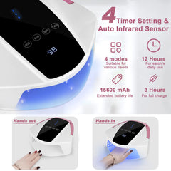 Linssy 96W lamp LCD display shows timer settings