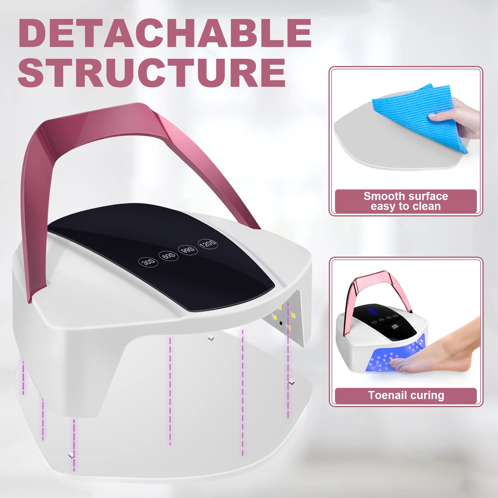 Linssy 96W cordless nail lamp with dual USB ports