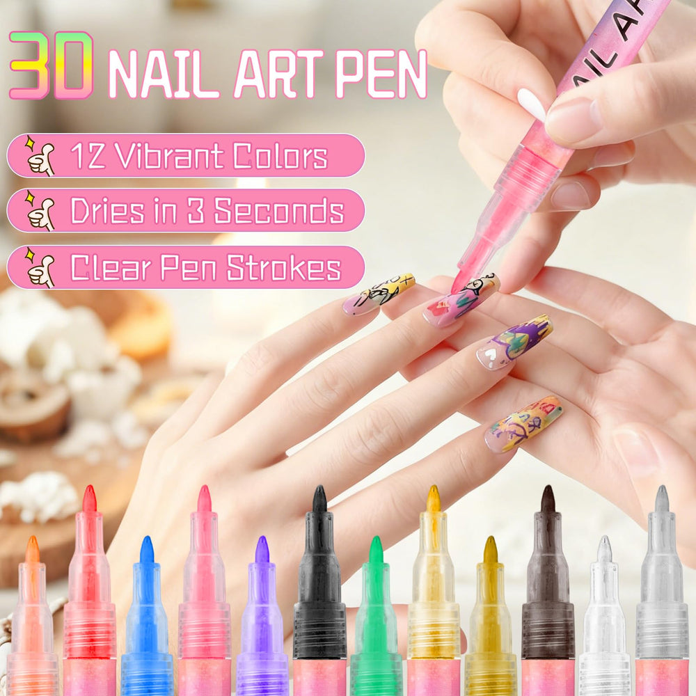 Linyuant 0.7mm fine line tip enables delicate nail detailing.