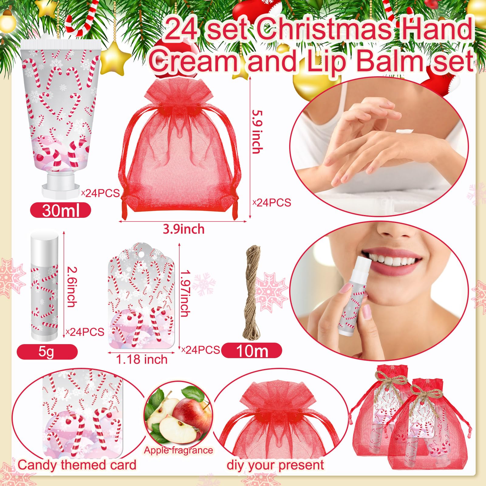 Linyuthia candy cane lip balm adds festive moisture anywhere.
