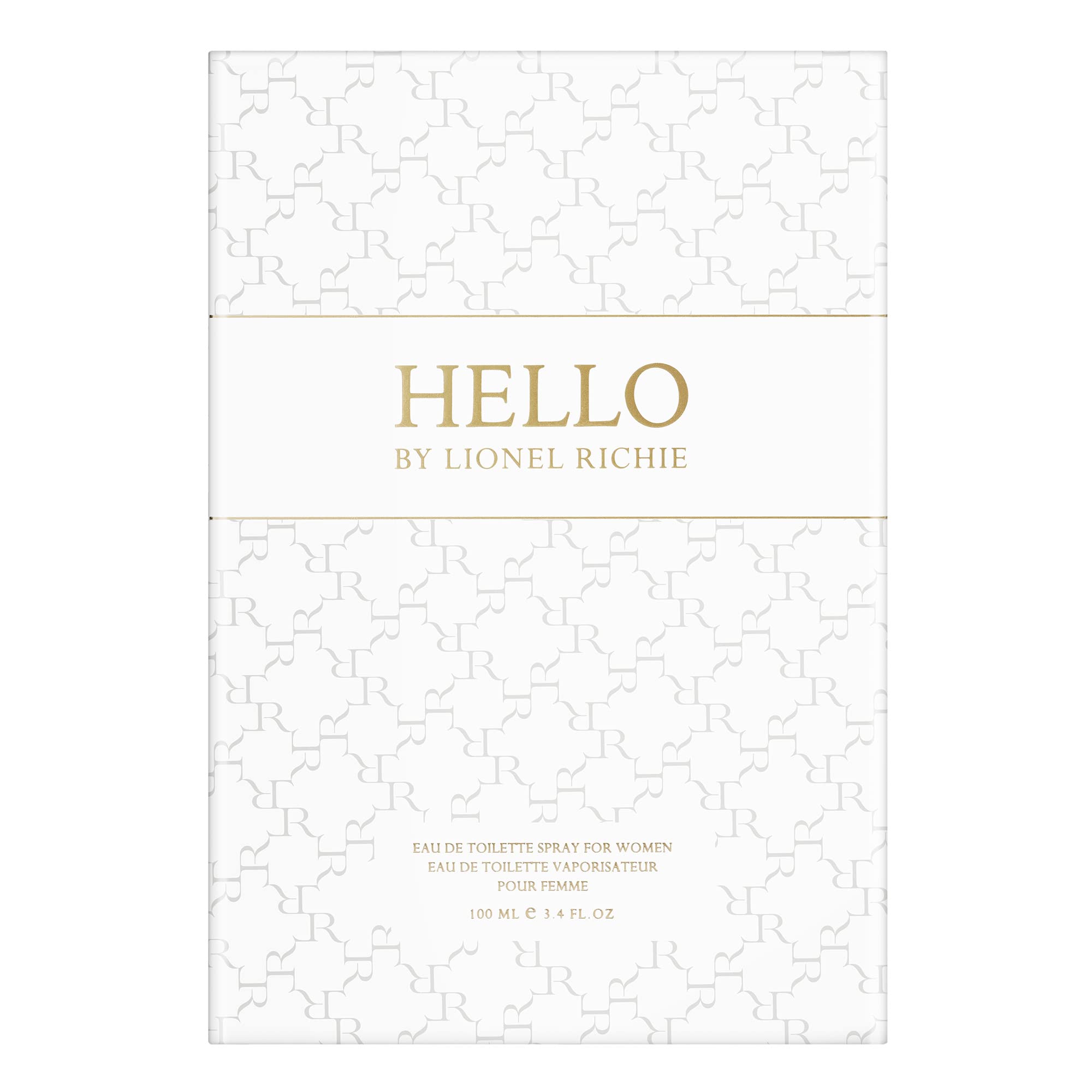 Lionel Richie Hello for Women perfume collection stand, ideal for presentation or gifting.