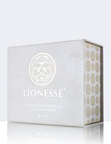 Lionesse White Pearl Day Moisturizer pump enabling easy daily application.
